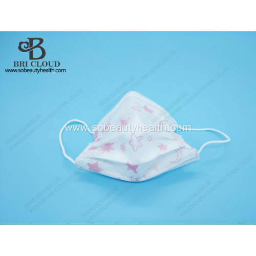 Disposable blue print protective mask for children